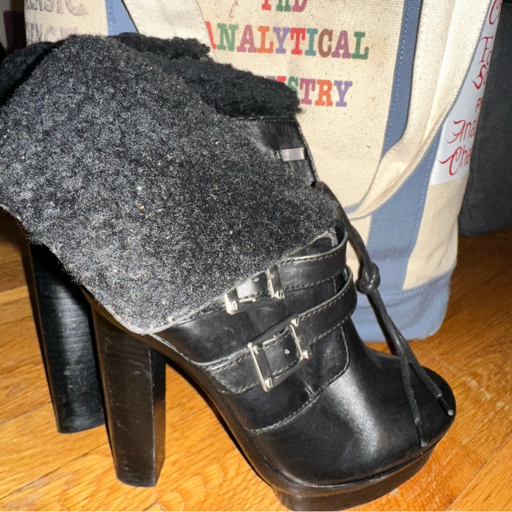 Rachel Zoe Piper Sherling Leather Booties